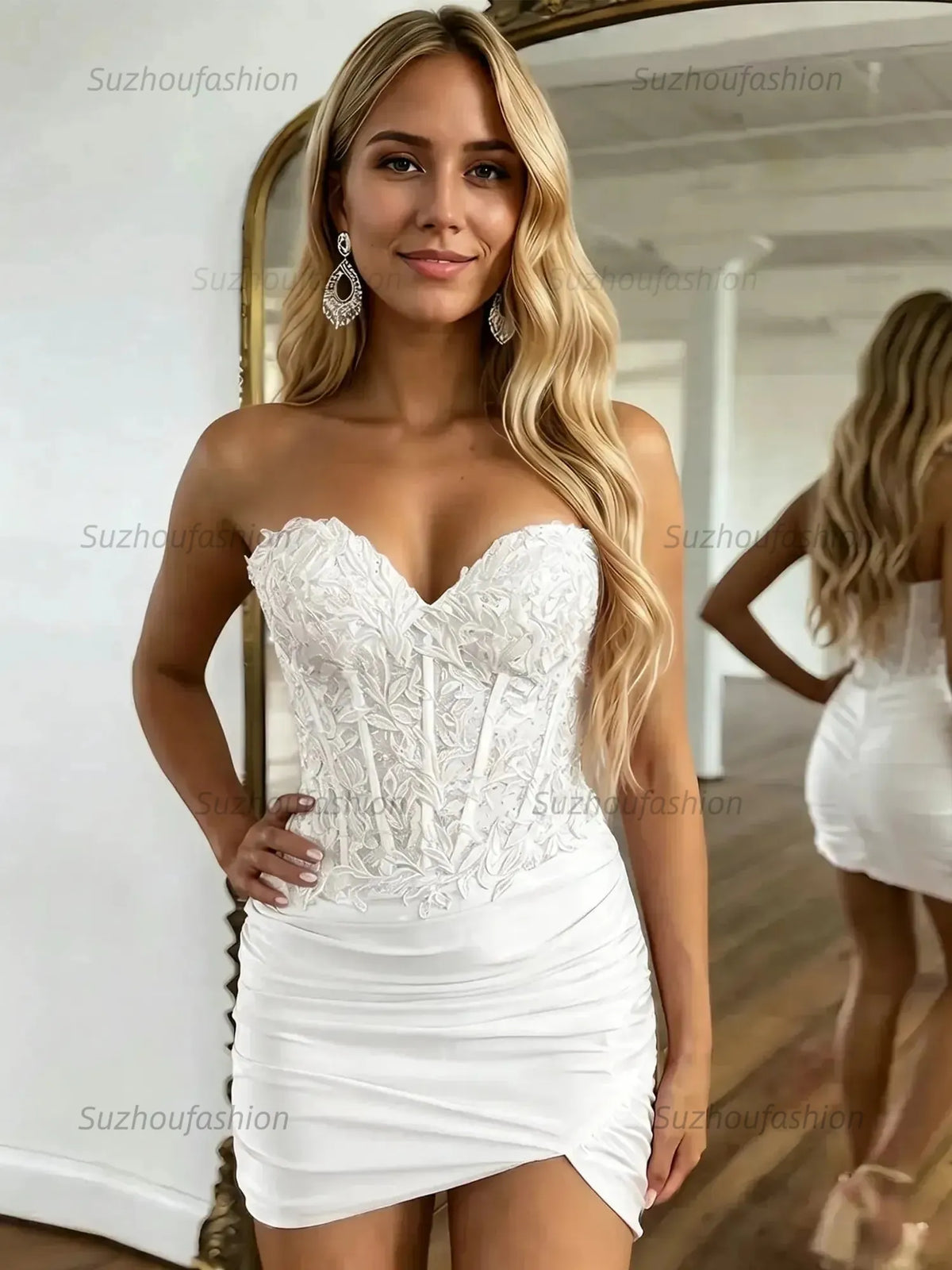 Suzhoufashion Sparkly Sequins Sweetheart Bodycon Homecoming Dress