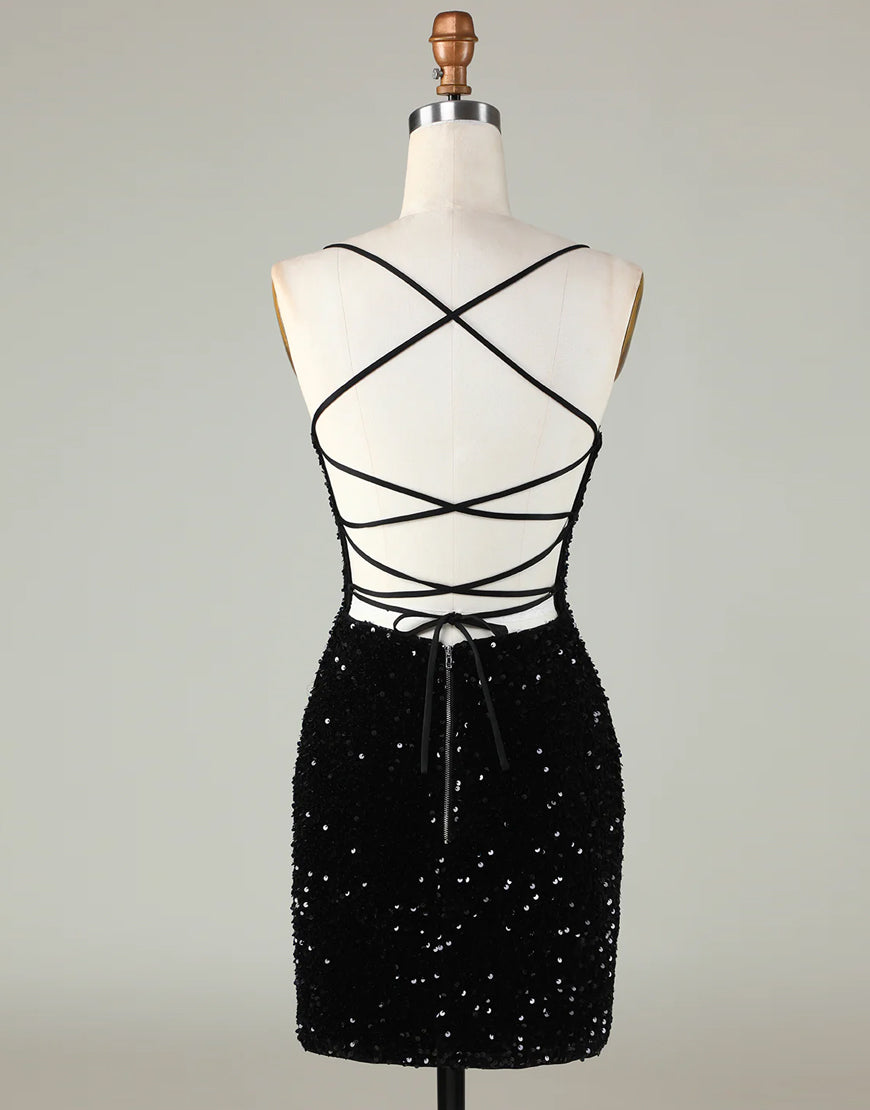 Short-Mini Spaghetti straps Corset Back Homecoming Dress - View 6 | VelvetHem