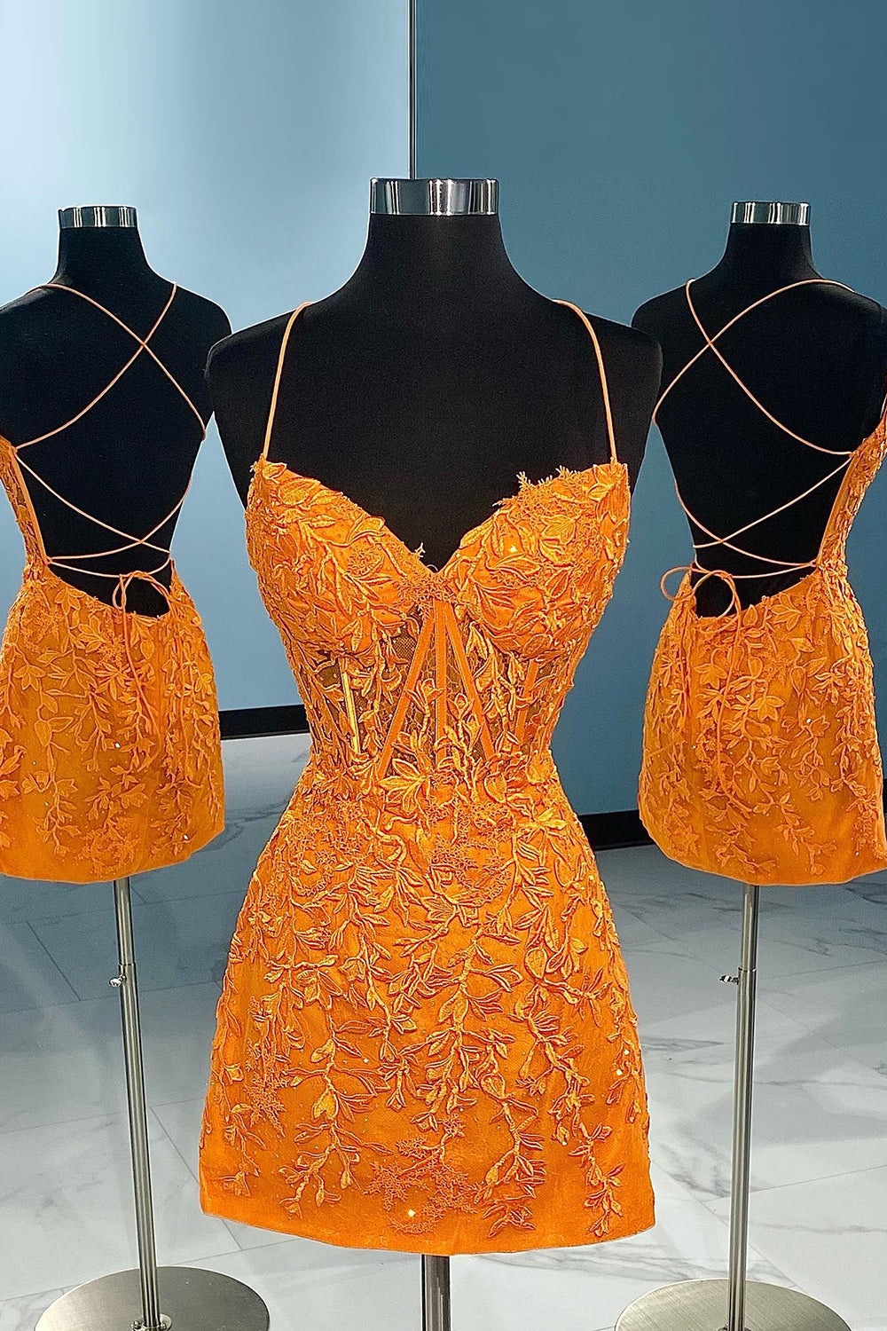 Stormy Homecoming Dresses Spaghetti Straps Tight Short Cocktail Dresses with Appliques