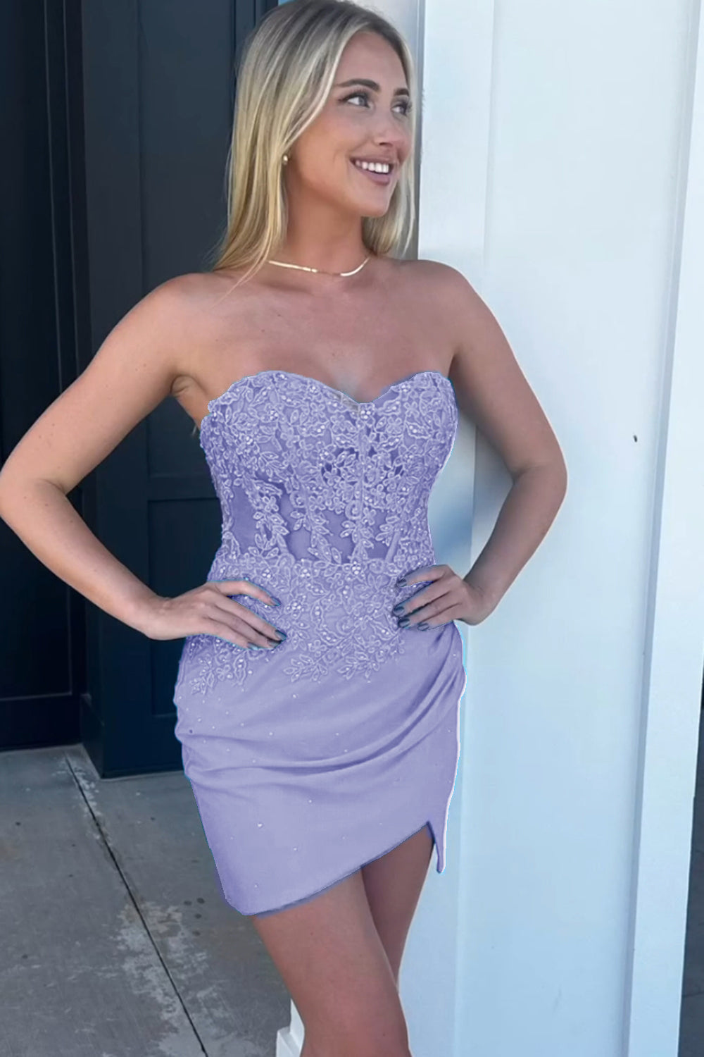 Strapless Corset Red Homecoming Dresses Tight Short Cocktail Dresses with Lace
