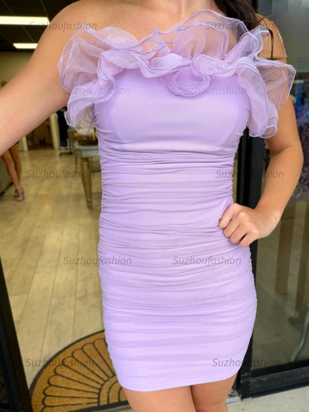 Suzhoufashion Strapless Ruffle Pleated Bodycon Homecoming Dress