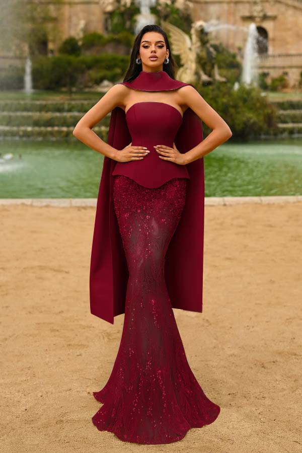 Strapless Sleeveless Long Mermaid Evening Formal Dress With Appliques