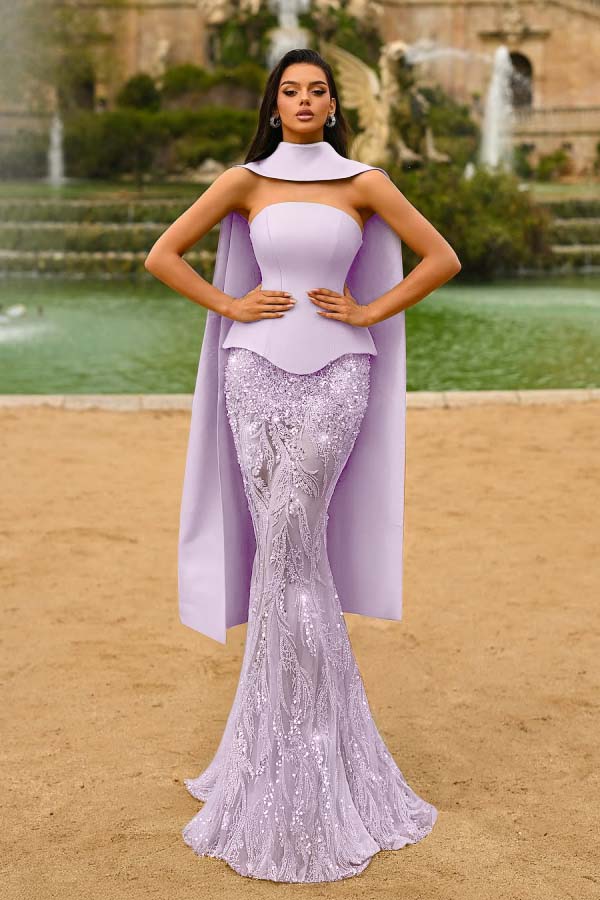 Strapless Sleeveless Long Mermaid Evening Formal Dress With Appliques
