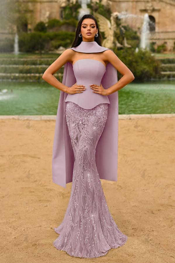 Strapless Sleeveless Long Mermaid Evening Formal Dress With Appliques