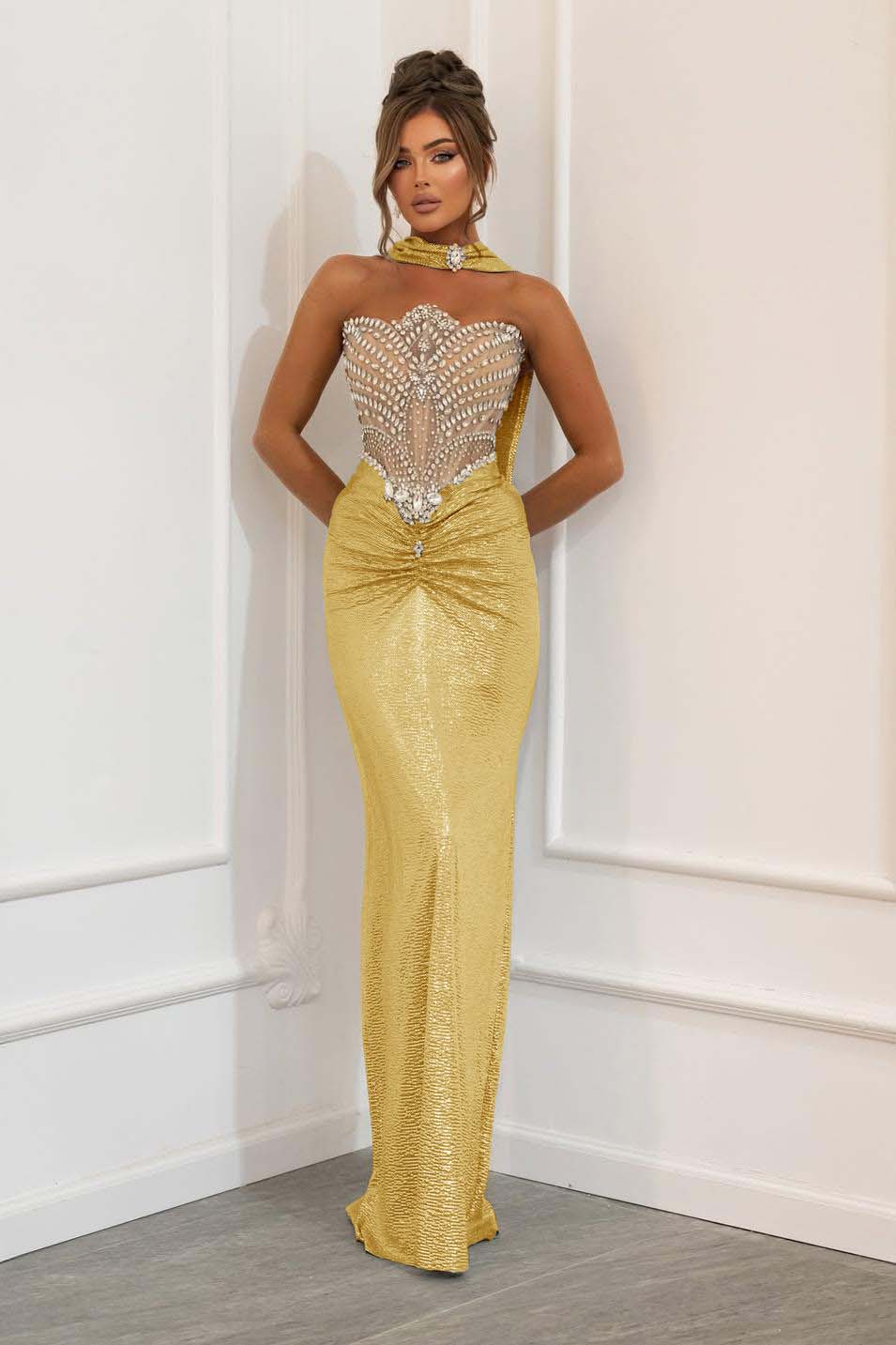 Strapless Sleeveless Long Mermaid Evening Formal Dress With Beading Pleated