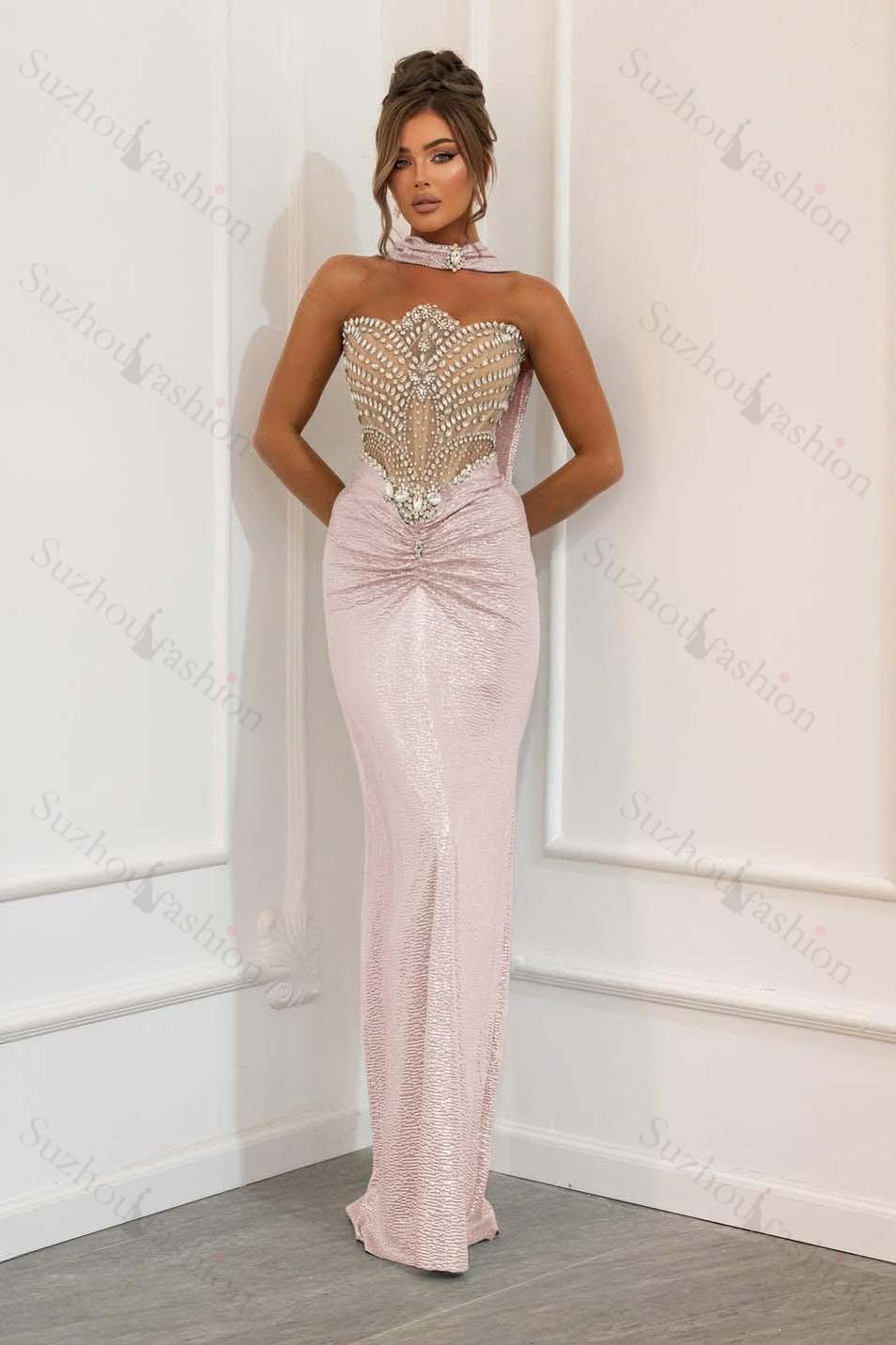 Strapless Sleeveless Long Mermaid Evening Formal Dress With Beading Pleated