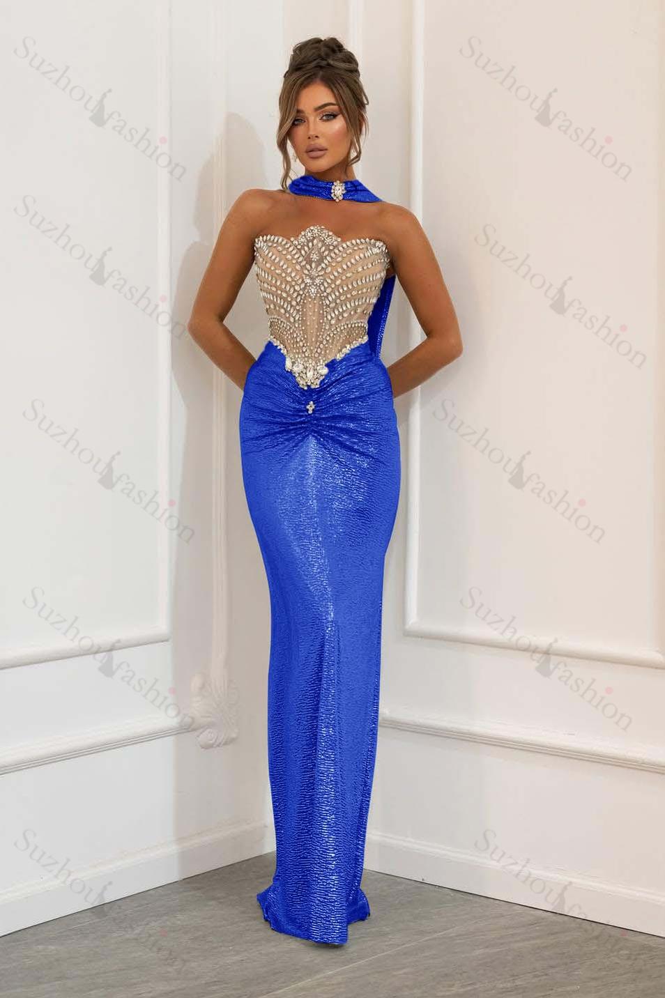 Strapless Sleeveless Long Mermaid Evening Formal Dress With Beading Pleated