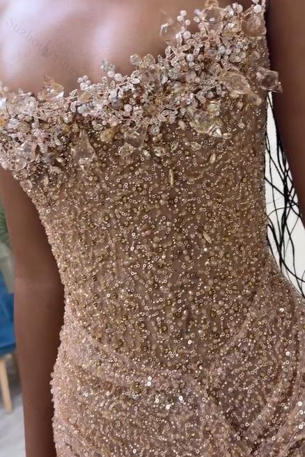 Strapless Sleeveless Long Mermaid Evening Formal Dress With Sequined Split
