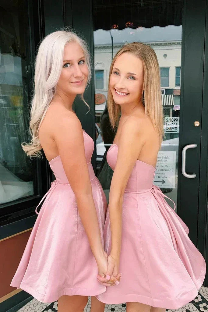 Sweetheart Neckline Homecoming Dresses with Pockets (ZD11612)