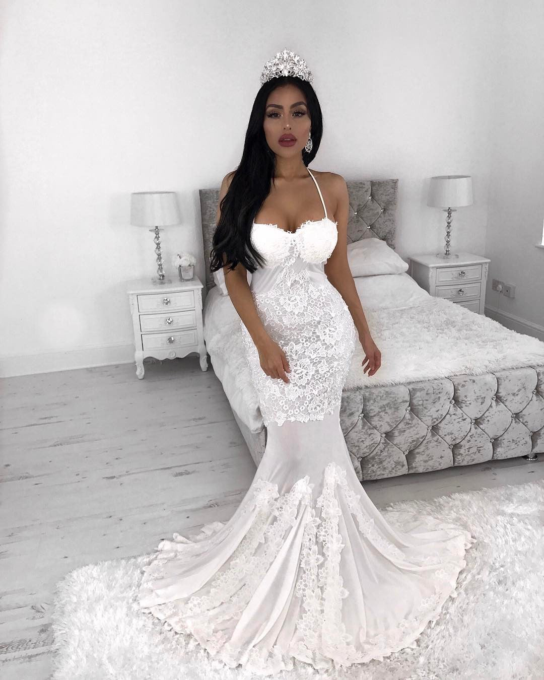 Straps Sexy Mermaid Beach Wedding Dresses | Lace Appliques Beach Wedding Dress