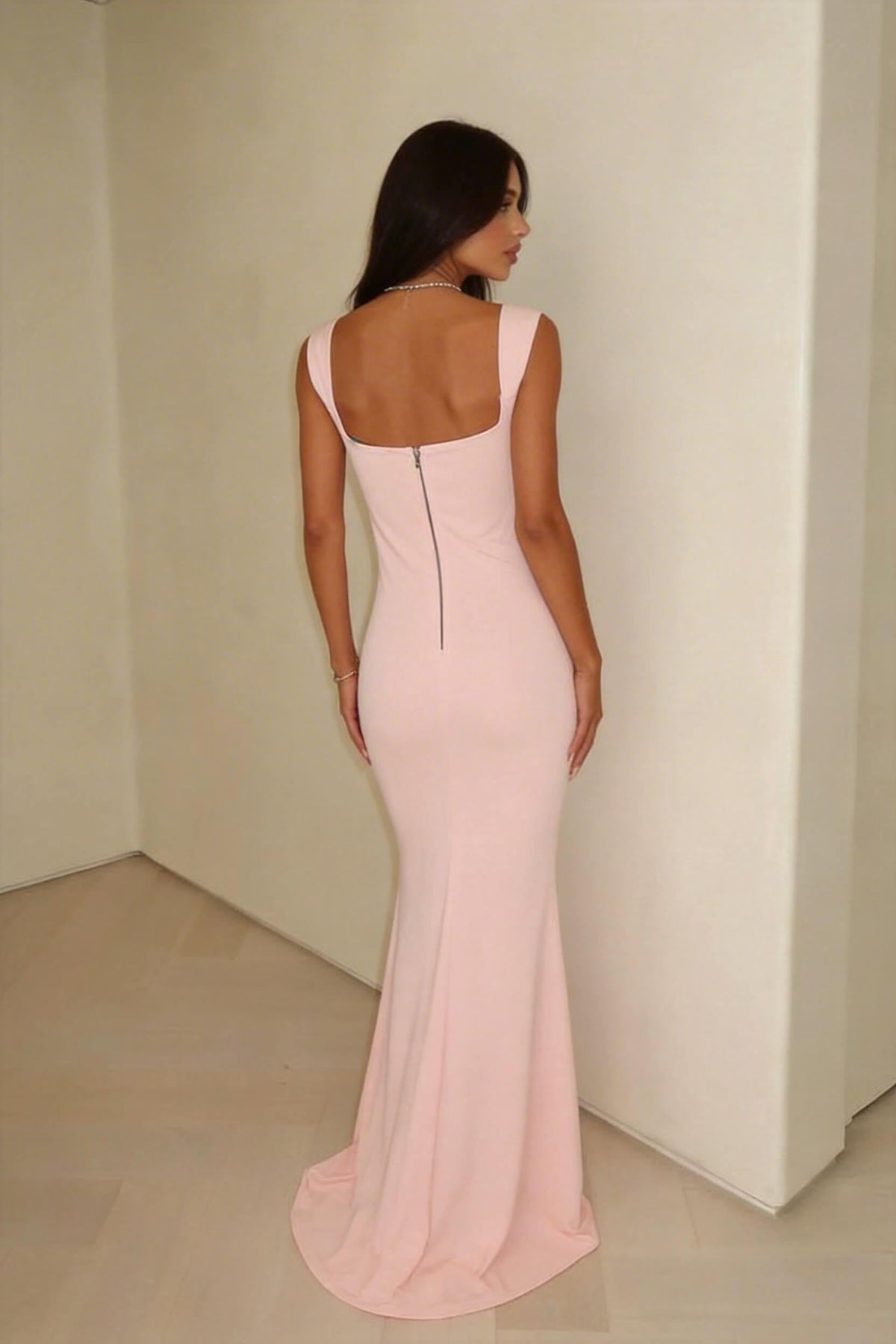 Straps Sleeveless Long Mermaid Evening Formal Dress With Pleated