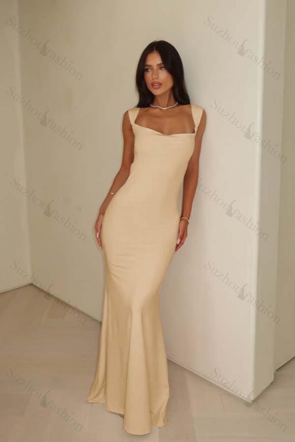 Straps Sleeveless Long Mermaid Evening Formal Dress With Pleated