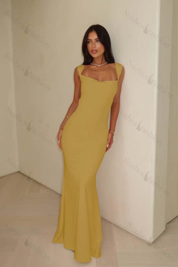Straps Sleeveless Long Mermaid Evening Formal Dress With Pleated