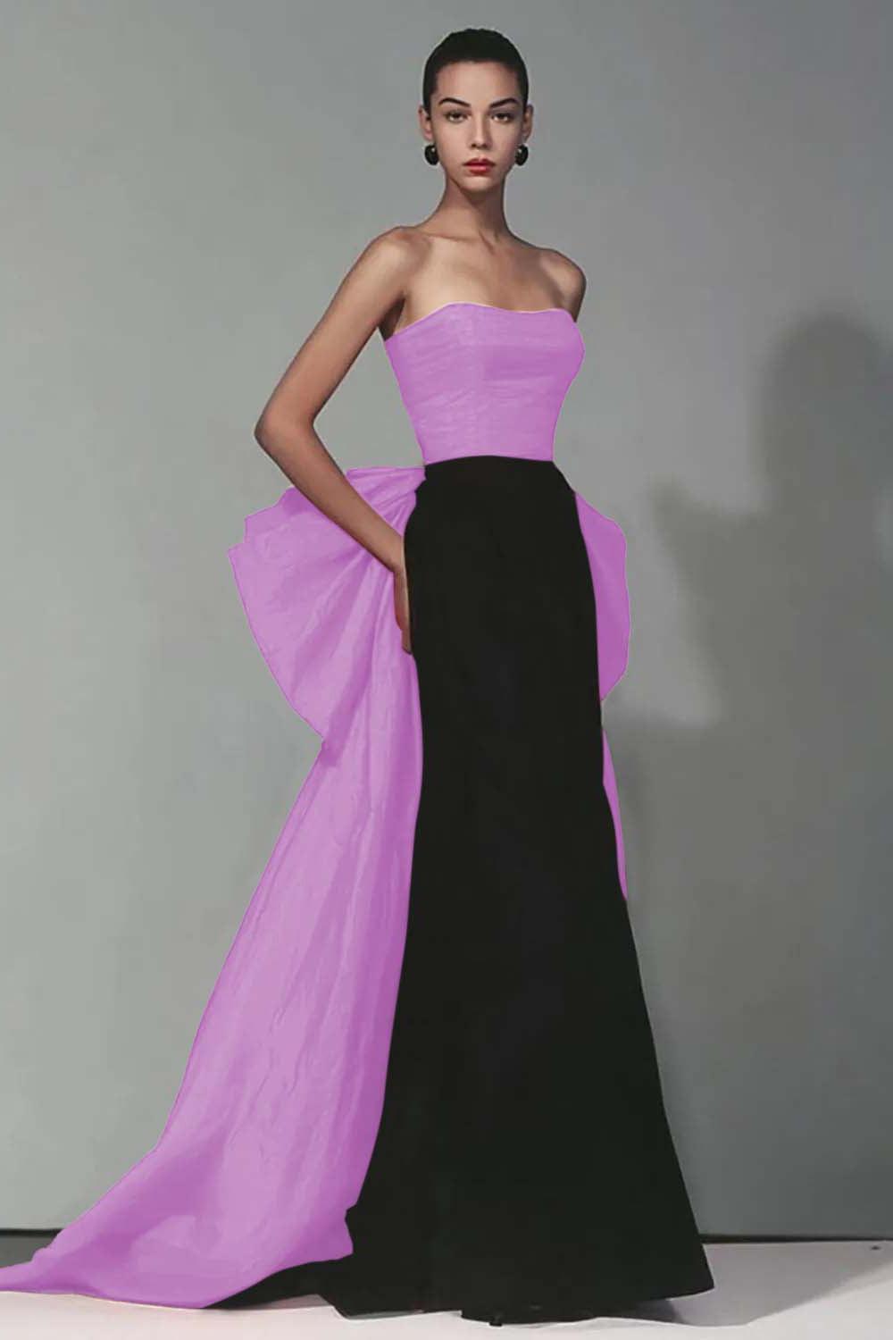Suzhoufashion Stunning Black And Red Strapless Long Mermaid Prom Dress With Bow