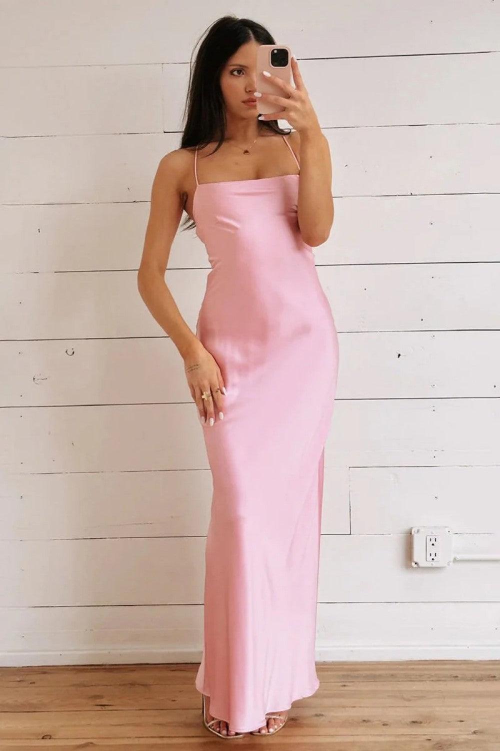 Stunning Sheath Spaghetti Straps Yellow Long Prom Dress With Criss Cross Back Formal Evening Gown
