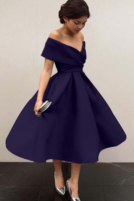 Stunning Sky Blue Off the Shoulder Sleeveless A Line Short Homecoming Dress