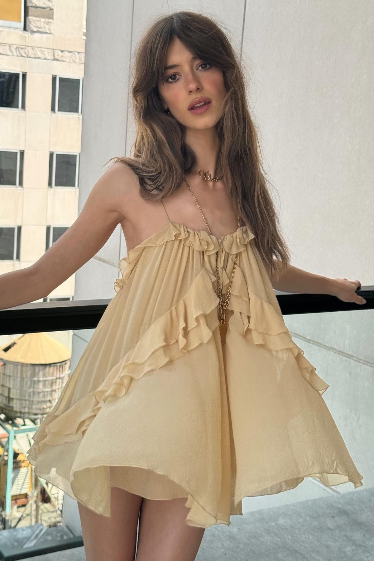 Stunning A Line Spaghetti Straps Champagne Short Homecoming Dress with Ruffles