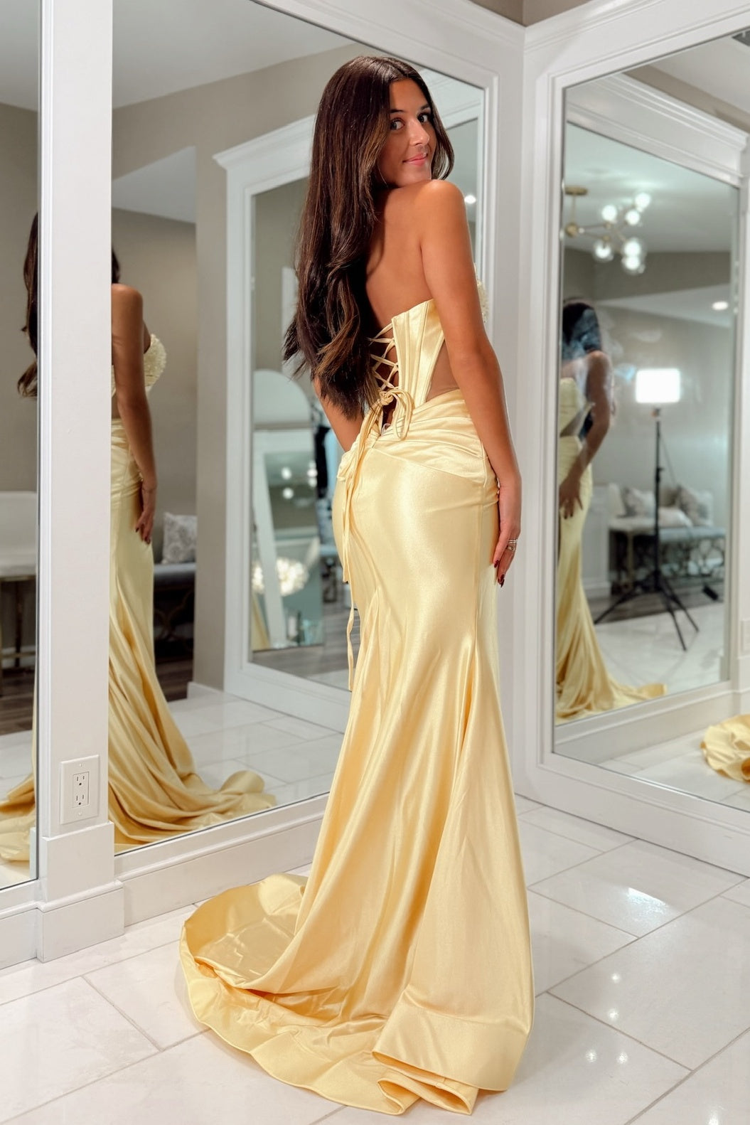 Stunning Mermaid Sweetheart Dark Green Corset Prom Dress with Beading - View 12 | VelvetHem