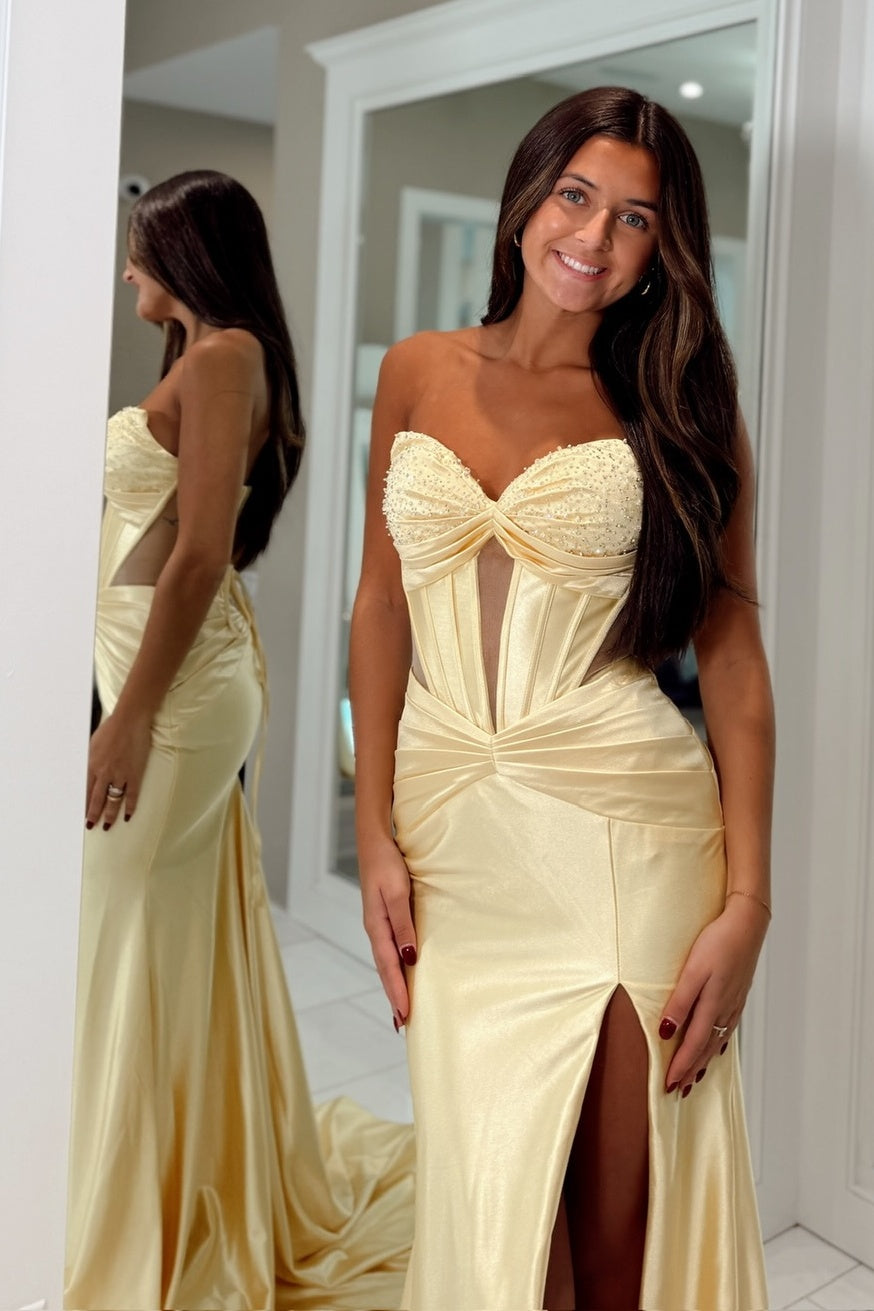 Stunning Mermaid Sweetheart Dark Green Corset Prom Dress with Beading - View 9 | VelvetHem