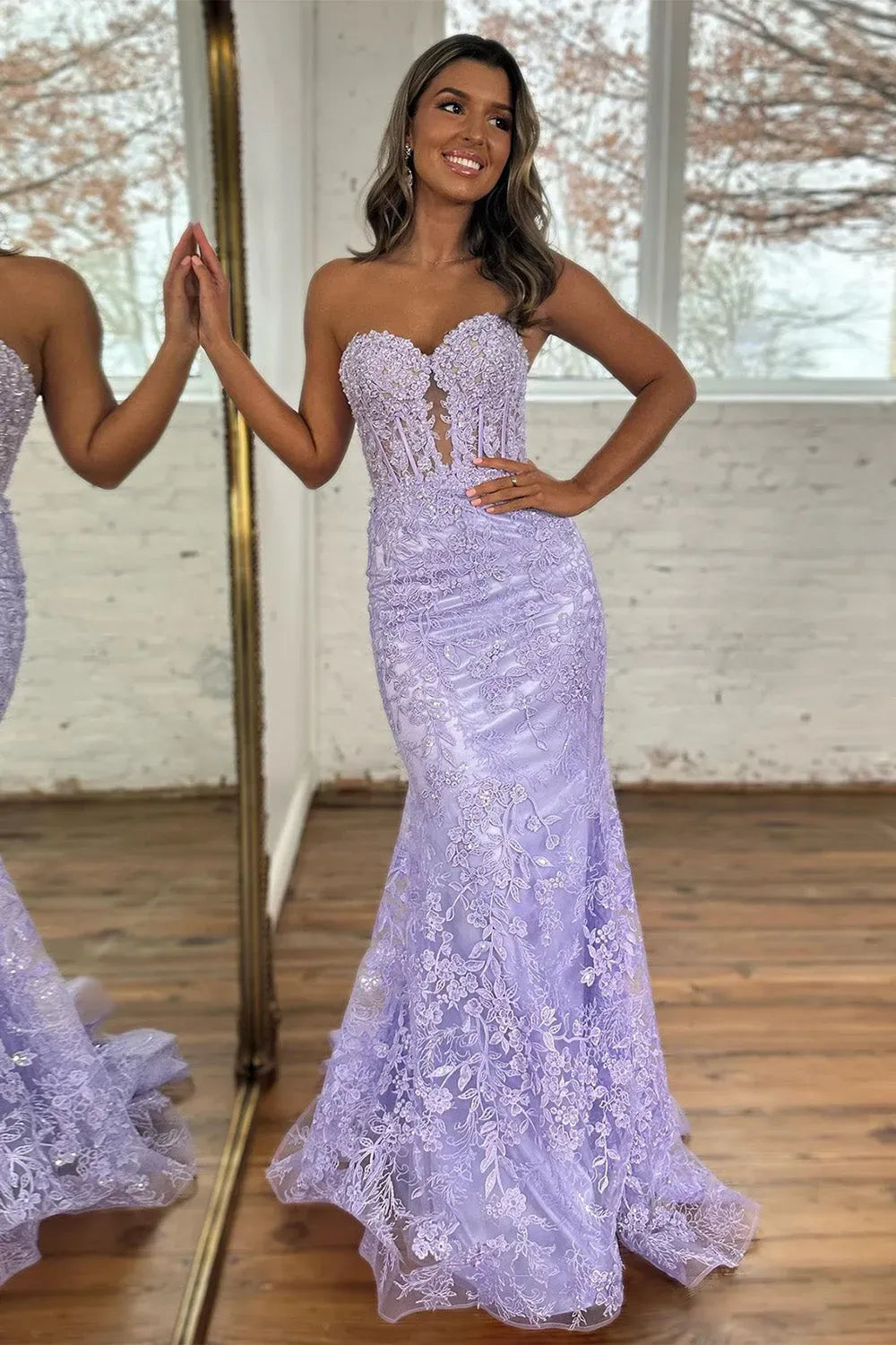 Stunning Black Sweetheart Backless Mermaid Long Prom Dress with Appliques - View 6 | VelvetHem