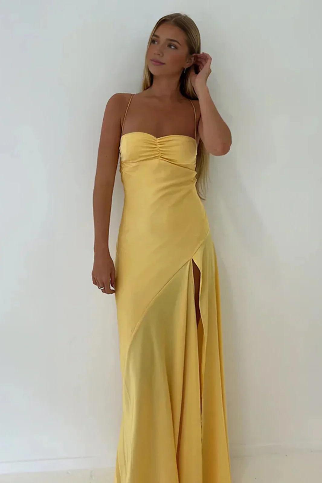 Suzhoufashion Stylish Sheath Spaghetti Straps Pink Party Dress With Criss Cross Back Formal Evening Gown