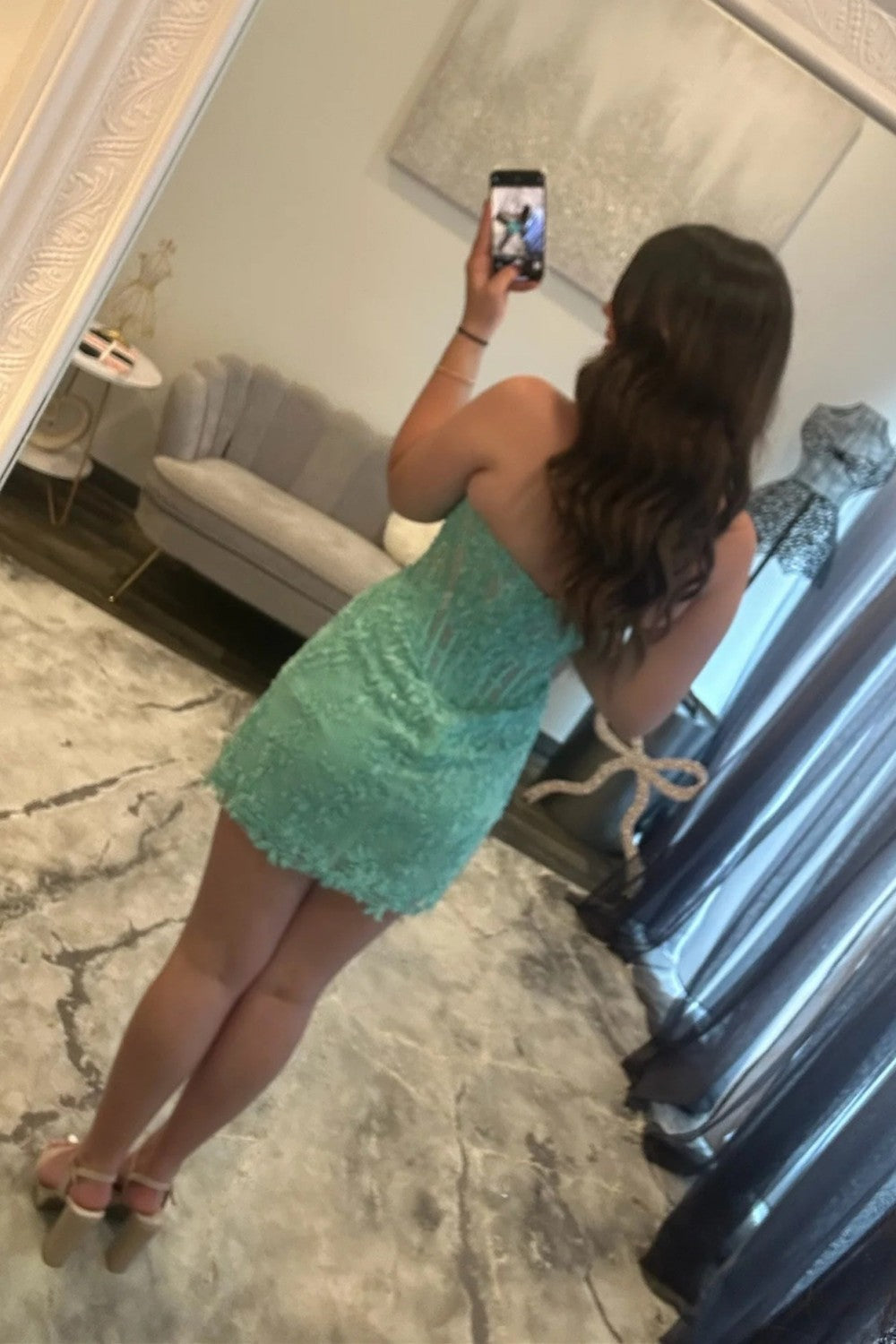 Stylish Bodycon Sweetheart Black Corset Short Homecoming Dress with Lace