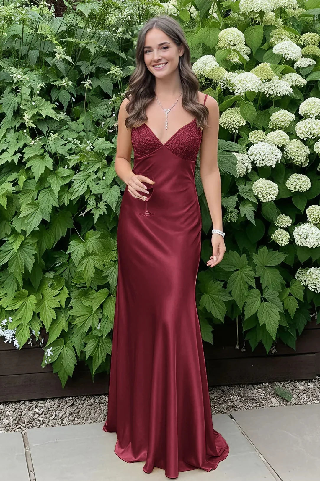 Stylish Sheath Spaghetti Straps Blue Long Prom Dress with Backless - View 15 | VelvetHem