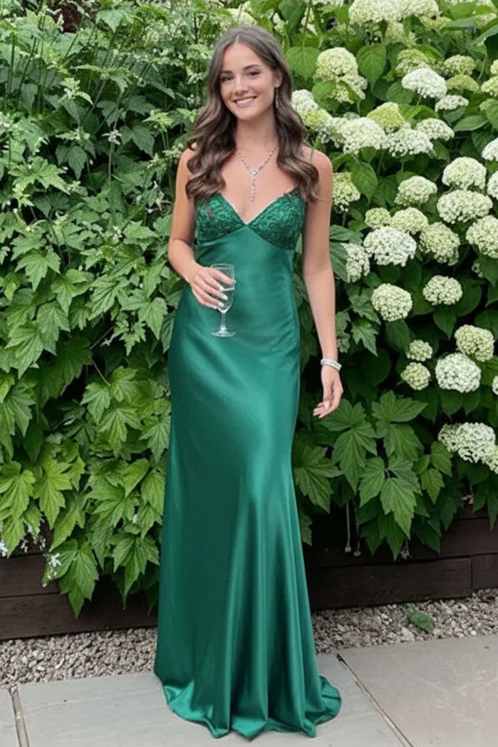 Stylish Sheath Spaghetti Straps Blue Long Prom Dress with Backless - View 10 | VelvetHem
