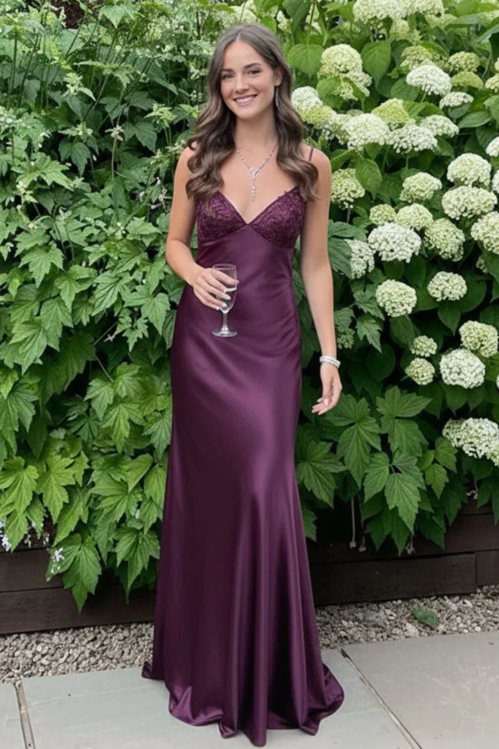 Stylish Sheath Spaghetti Straps Blue Long Prom Dress with Backless