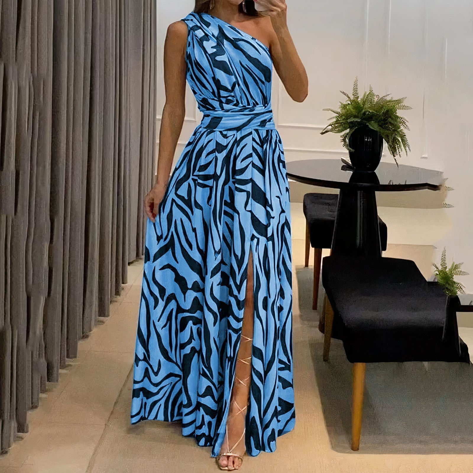 Flavia Timeless Fashionable Dress with Print Elevated Occasion Wear