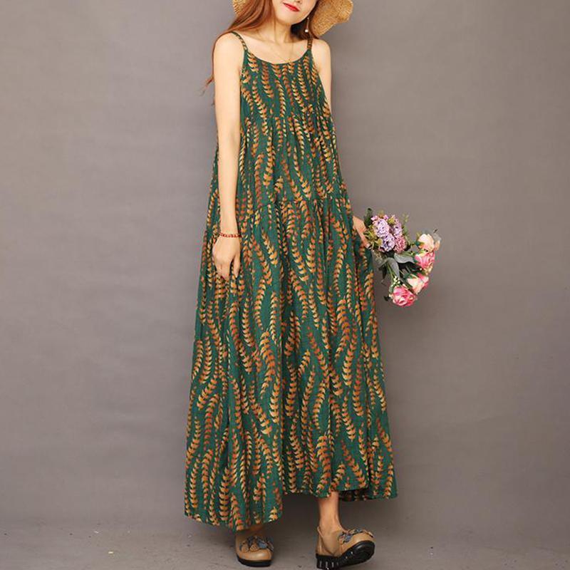 Summer Floral Printed Cool Suspender Dress