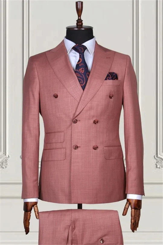 Suzhoufashion Best Fitted Double Breasted Peaked Lapel Men Suits