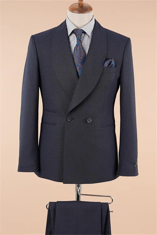 Suzhoufashion Black Double Breasted Bespoke Men Suits For Prom