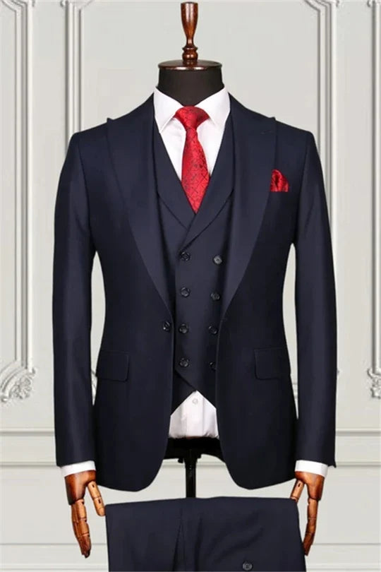 Suzhoufashion Black Three Pieces Best Fitted Prom Men Suits