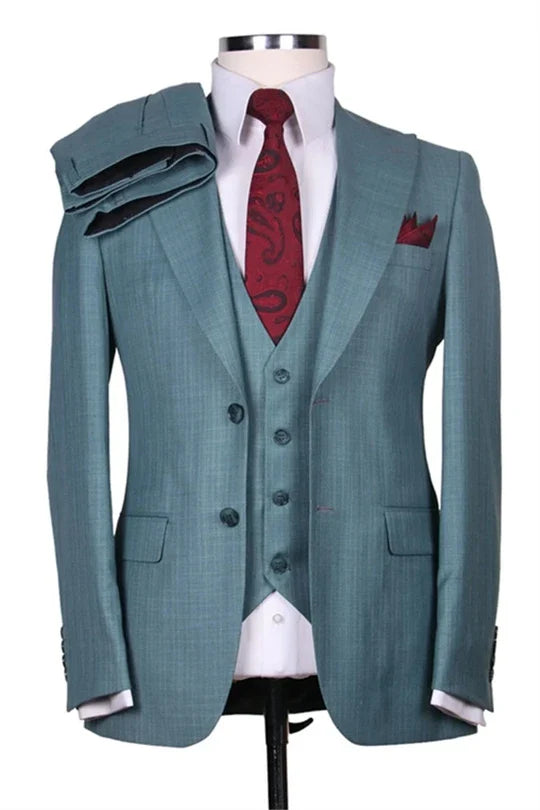 Suzhoufashion Blue Three Pieces Best Fitted Prom Outfits For Men
