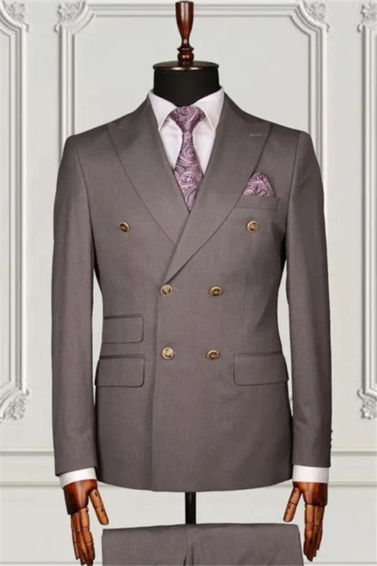 Suzhoufashion Double Breasted Close Fitting Business Suits For Men