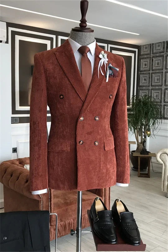 Suzhoufashion Double Breasted Peaked Lapel Prom Men Suits