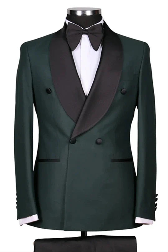 Suzhoufashion Green Bespoke Double Breasted Close Fitting Formal Men Suits