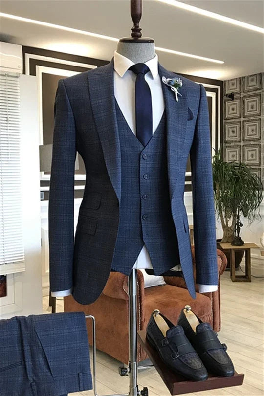 Suzhoufashion Navy Single Breasted Prom Men Suits