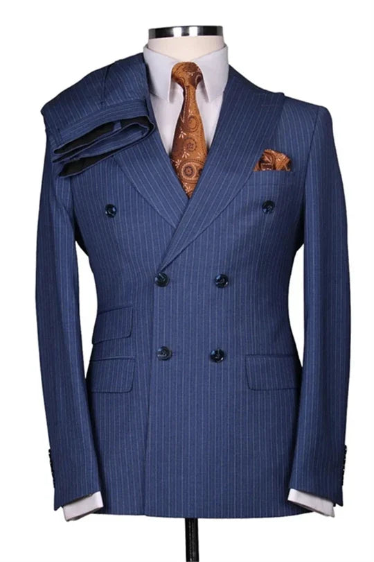 Suzhoufashion Peaked Lapel Double Breasted Business Men Suits