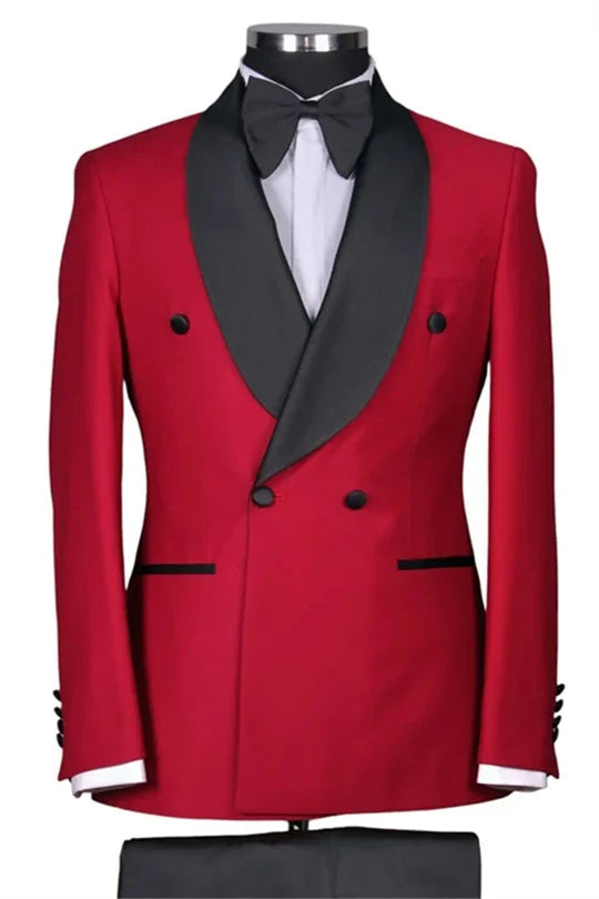 Suzhoufashion Red Two Pieces Close Fitting Bespoke Men Suits For Prom