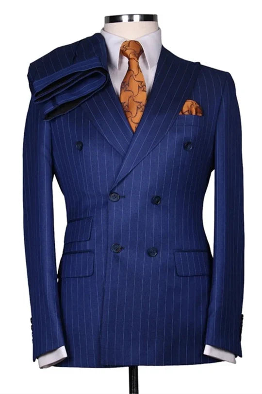 Suzhoufashion Royal Blue Peaked Lapel Two Pieces Prom Men Suits
