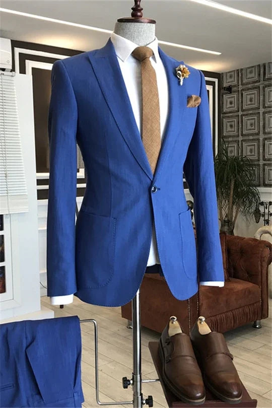 Suzhoufashion Royal Blue Single Breasted Prom Suits