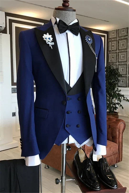 Suzhoufashion Royal Blue Three Piecess Modern Prom Men Suits