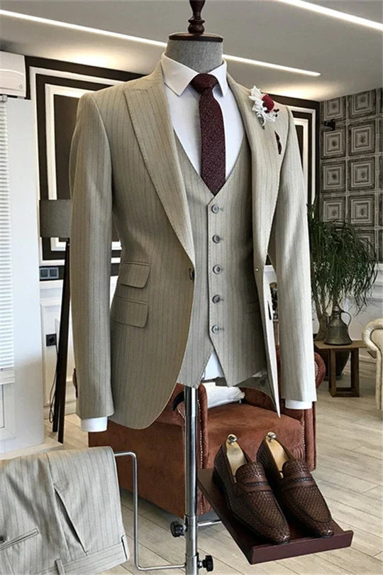 Suzhoufashion Striped Single Breasted Three Piece Prom Men Suits