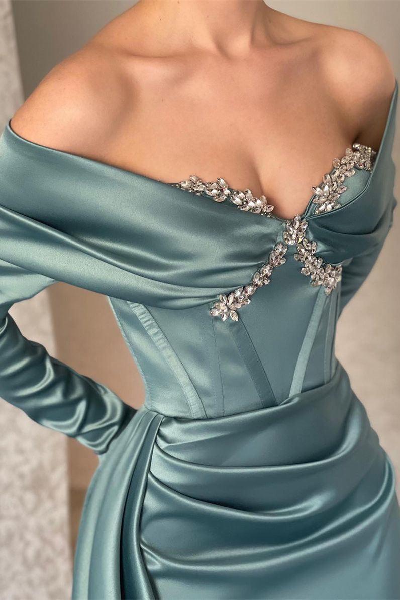 Suzhoufashion Stunning Off-the-shoulder Long Sleeves Mermaid Evening Dresses With Glitter