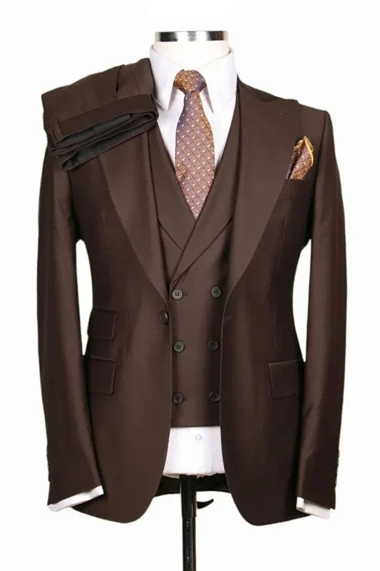 Suzhoufashion Three Pieces Peaked Lapel Business Men Suits