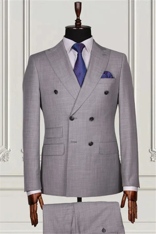 Suzhoufashion Trendy Grey Double Breasted Formal Business Men Suits