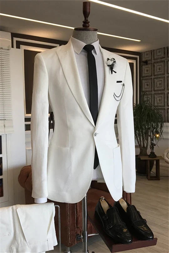 Suzhoufashion White One Button Prom Outfits For Men