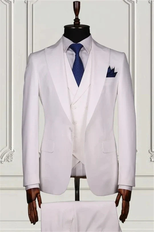 Suzhoufashion White Single Breasted Bespoke Men Suits